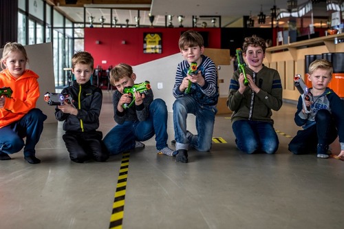 Lasergamen tijdens de woensdagmiddag activiteit